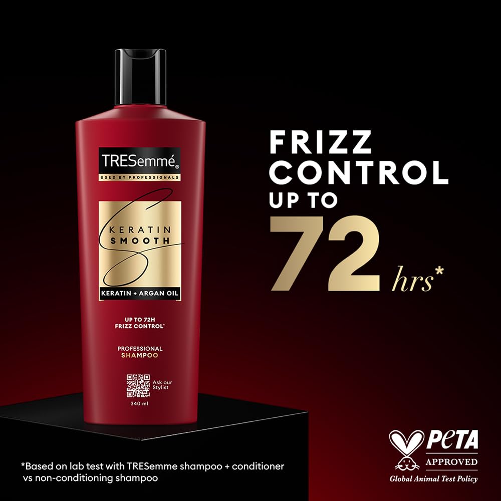 1000 ML TRESemme Keratin Smooth Shampoo With Keratin Protein and Argan Oil | Salon-Like Smooth Hair | Up To 72H Frizz Control - View 3